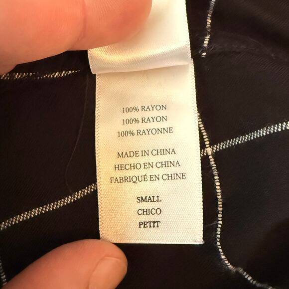 Rails Hunter Shirt Collared Button Up Top Grid Pattern Black & White Size Small - Picture 5 of 11